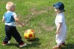 Toddlers with Soccer Ball